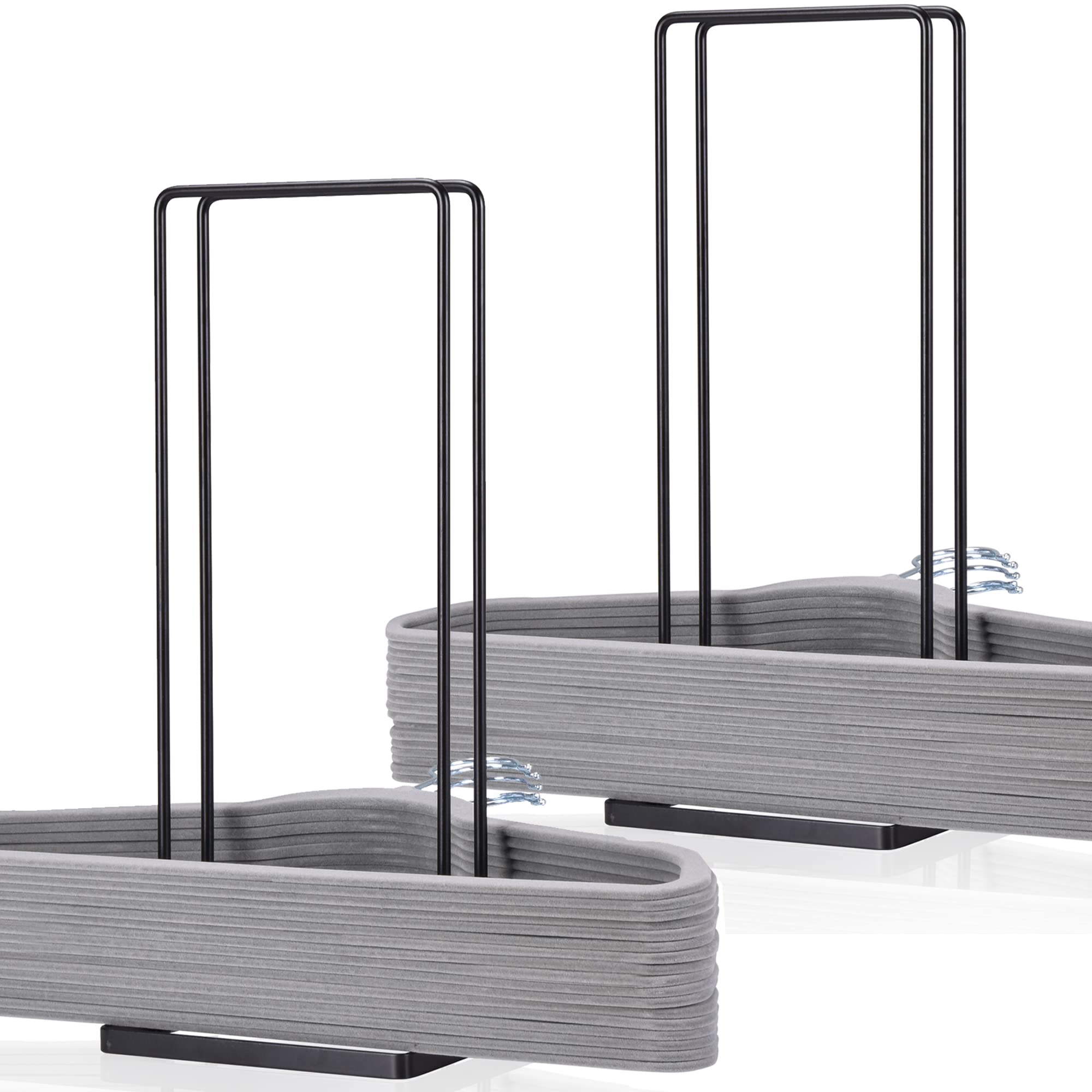 EASTTOWEST hanger organizer stacker 2-pack in closet improves closet organization and accessibility.