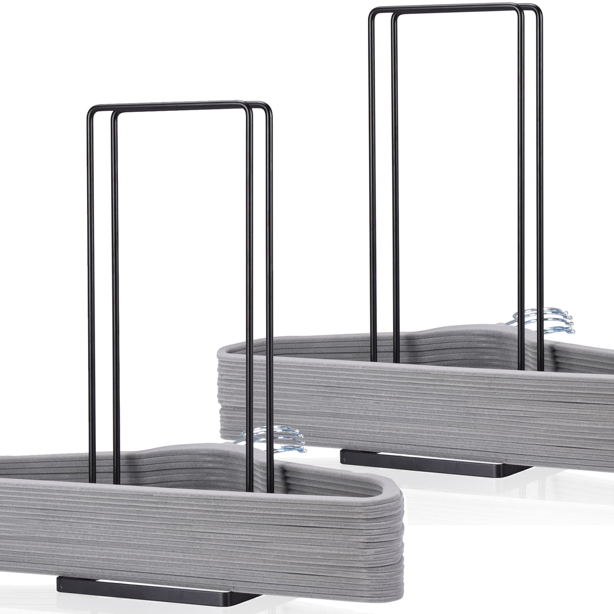 EASTTOWEST hanger organizer stacker 2-pack in closet improves closet organization and accessibility.