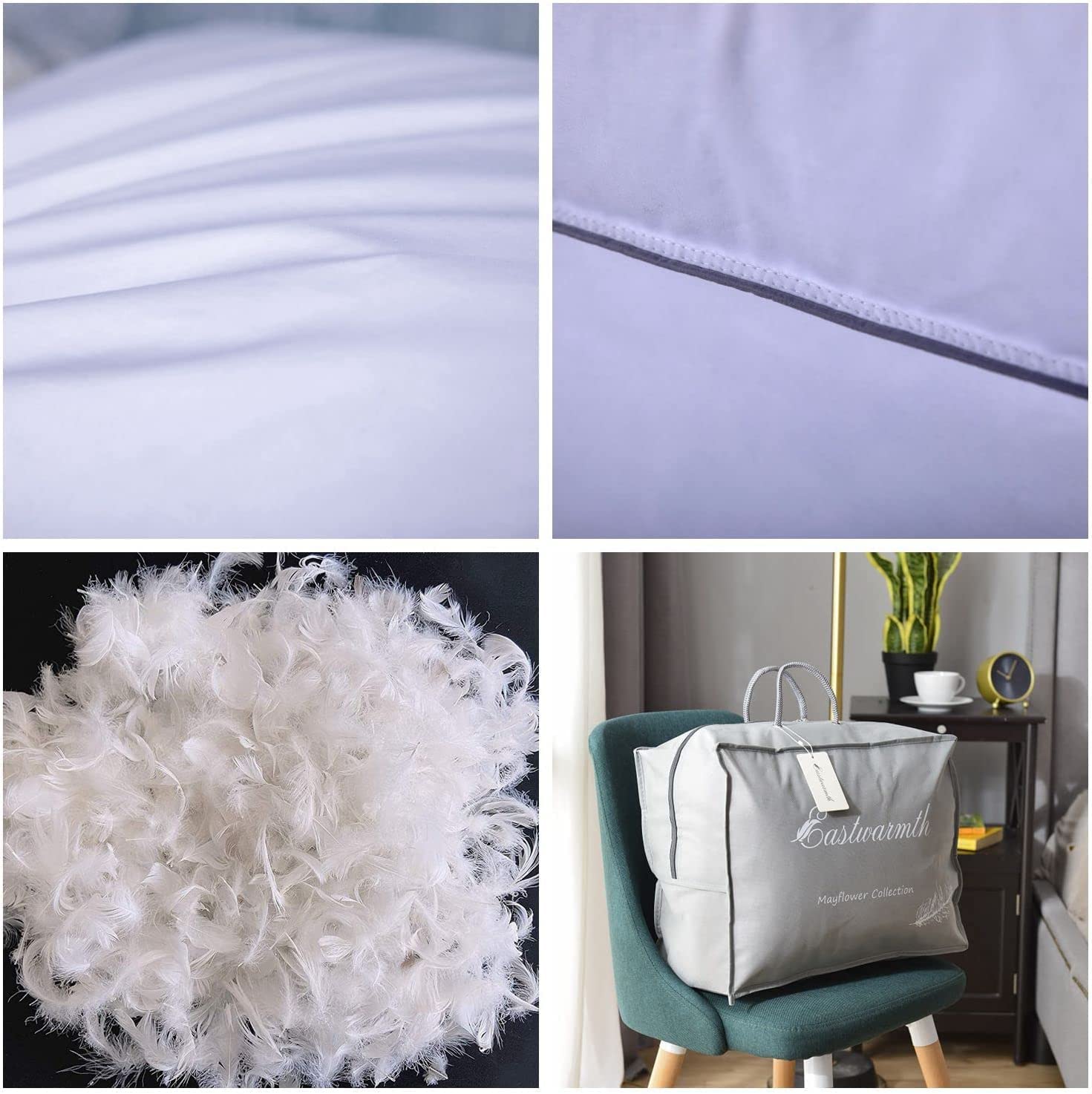 Eastwarmth goose-down filling detail shows light, breathable loft.