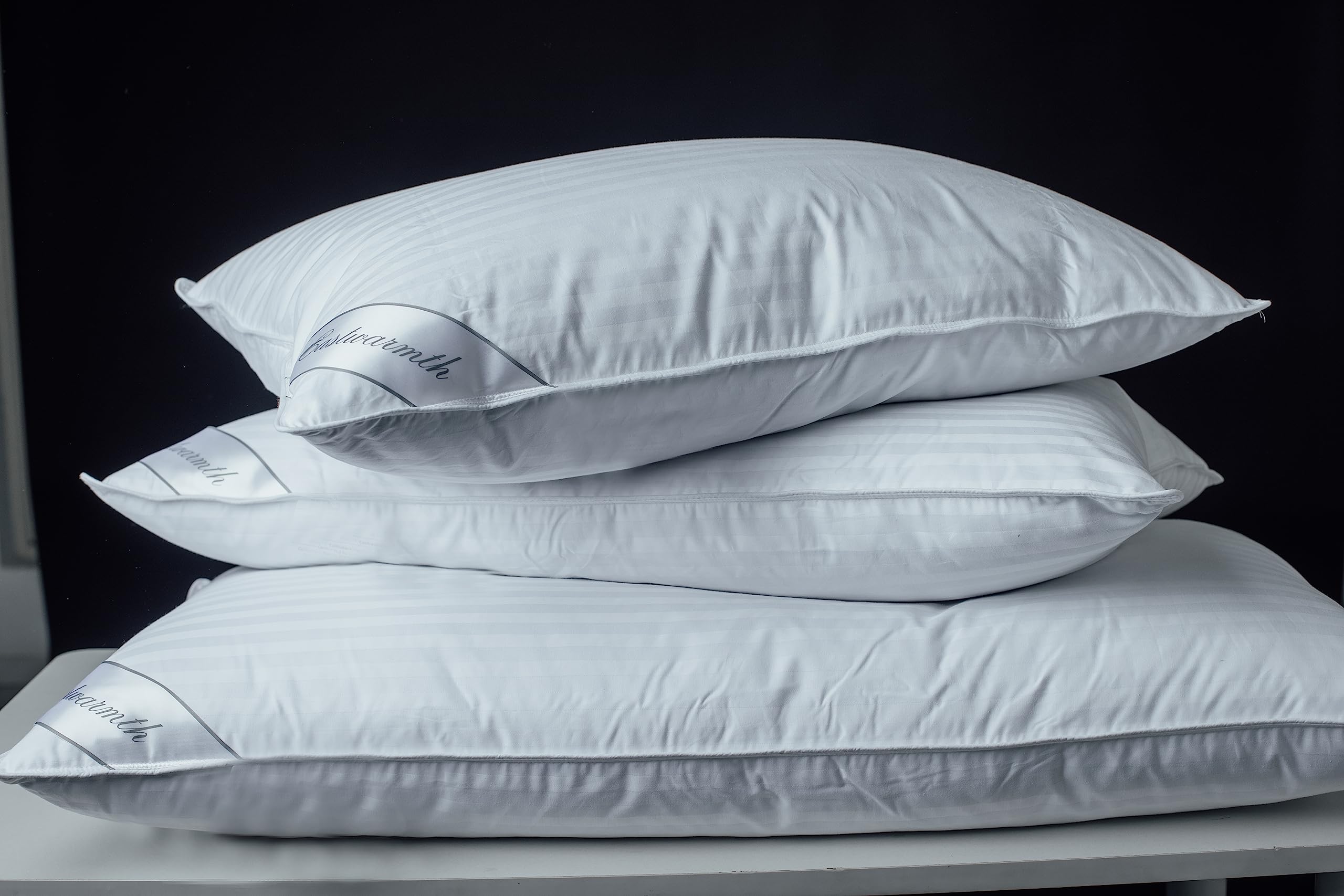 Eastwarmth pillow loft shows plush, cloud-like loft for restful sleep.