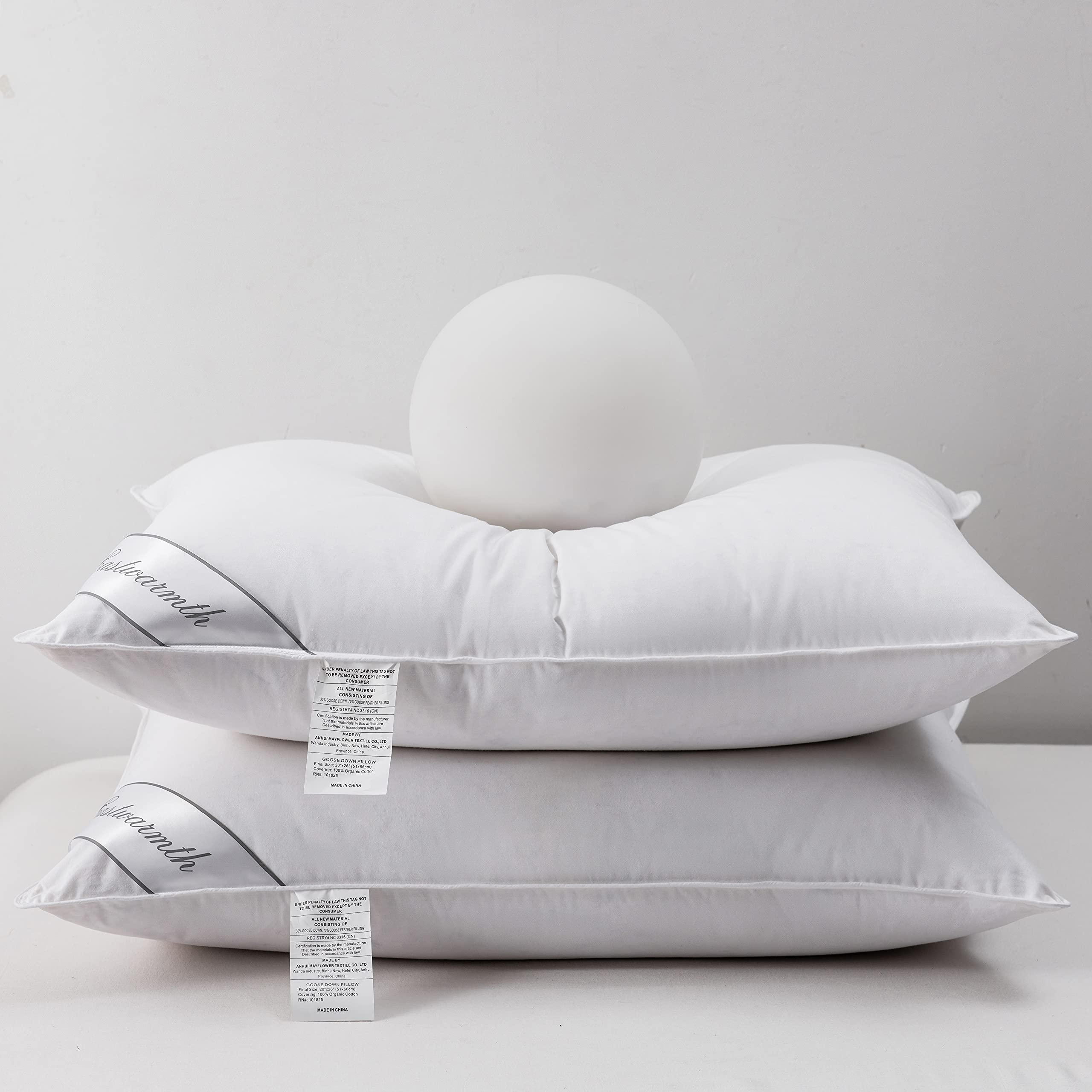 Eastwarmth pillow front view showing plush surface and neck support.