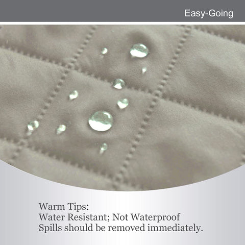 Easy-Going 3-layer quilted fabric couch cover feels soft and durable.