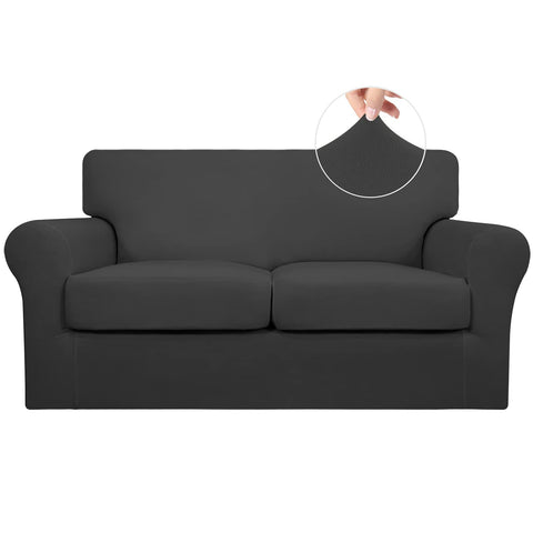 Easy-Going 3-piece sofa cover base protects loveseat from spills and wear.