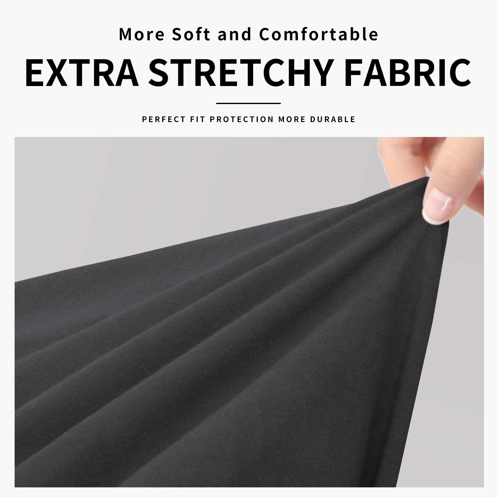 Easy-Going fabric closeup highlights soft fleece and stretch fit