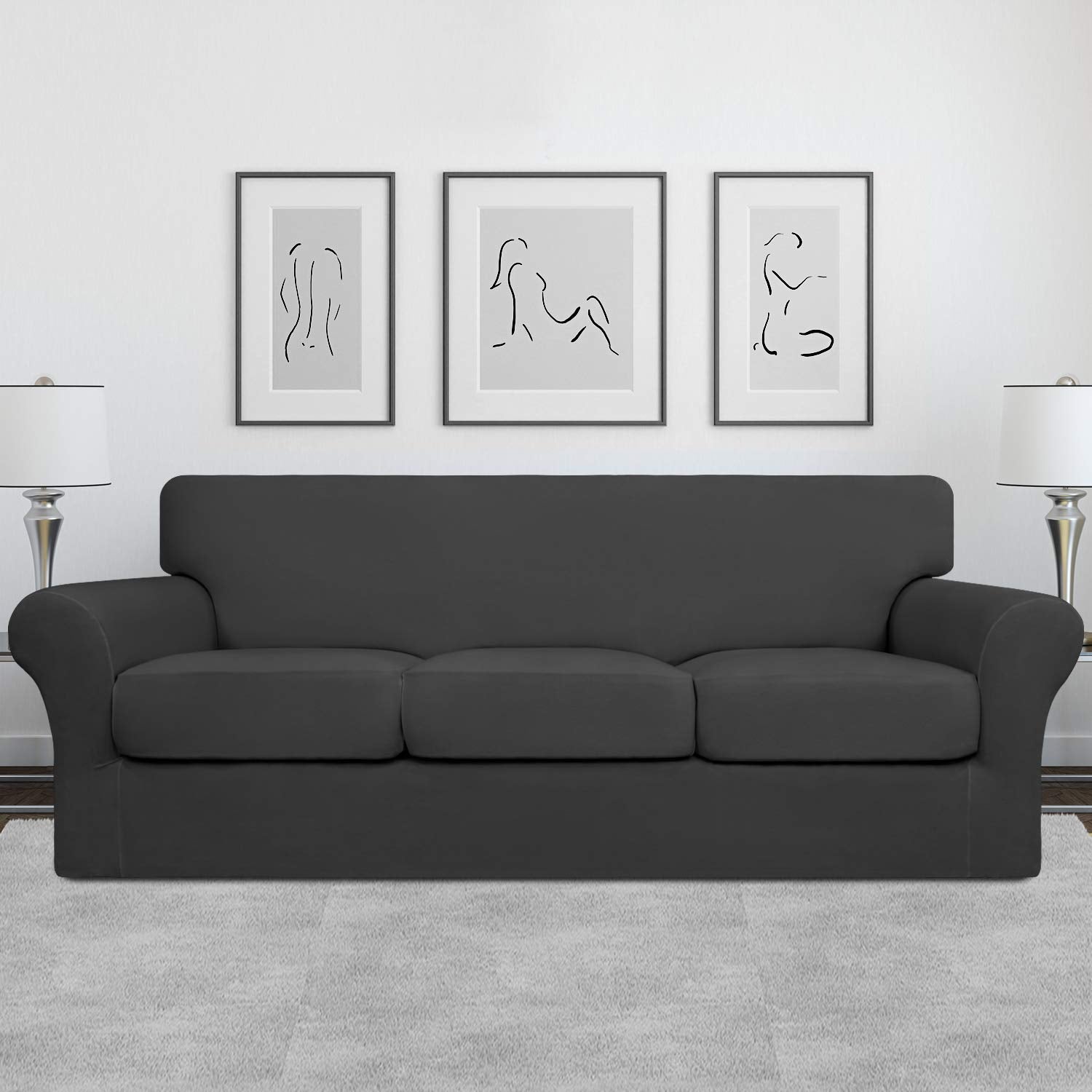 Easy-Going cushion cover-left keeps cushions snug for a tidy look.