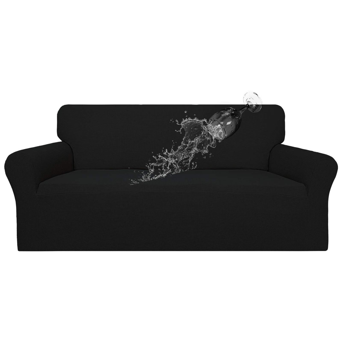 Easy-Going dual couch cover shows waterproof layer protecting the sofa from spills