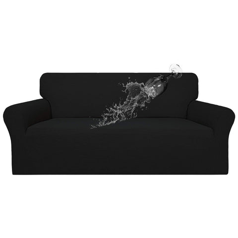Easy-Going dual couch cover shows waterproof layer protecting the sofa from spills