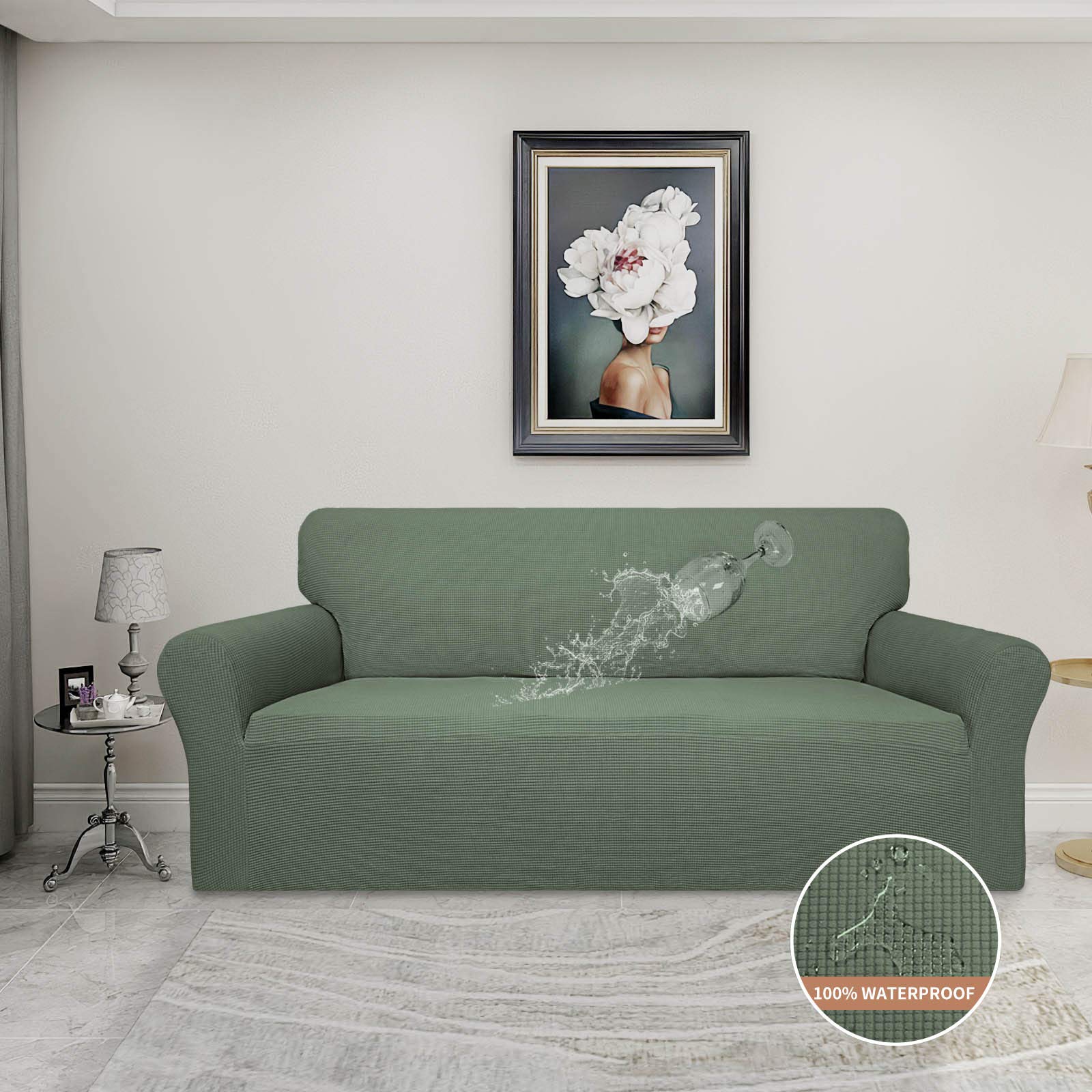 Easy-Going dual waterproof sofa cover keeps furniture dry during accidents.