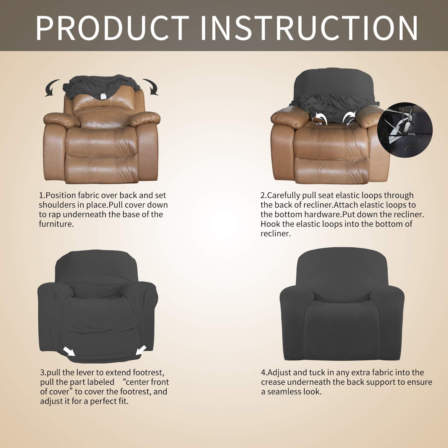 Easy-Going elastic-bottom slipcover stays in place for a smooth look.