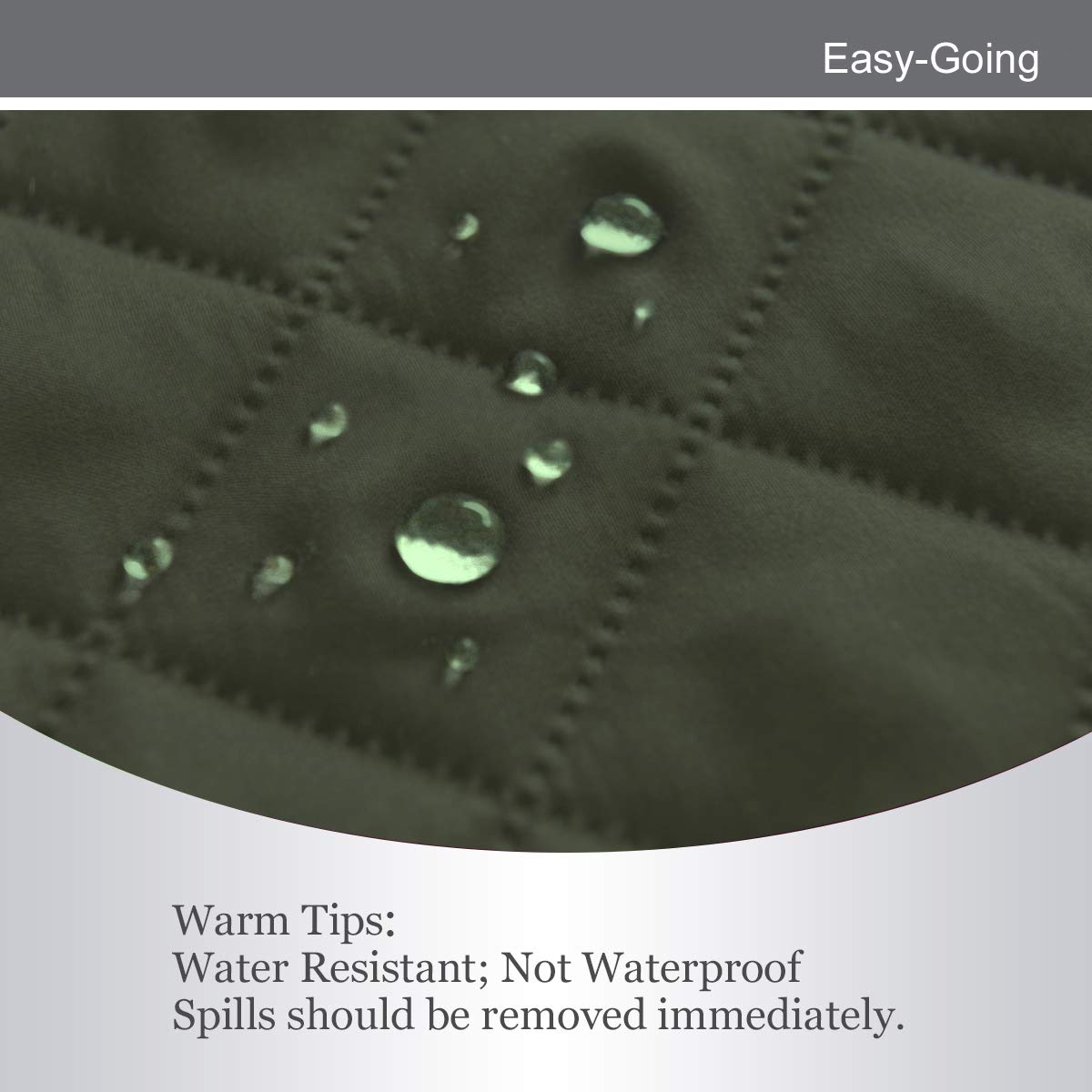 Easy-Going elastic straps and overhang reduce sliding for busy homes.