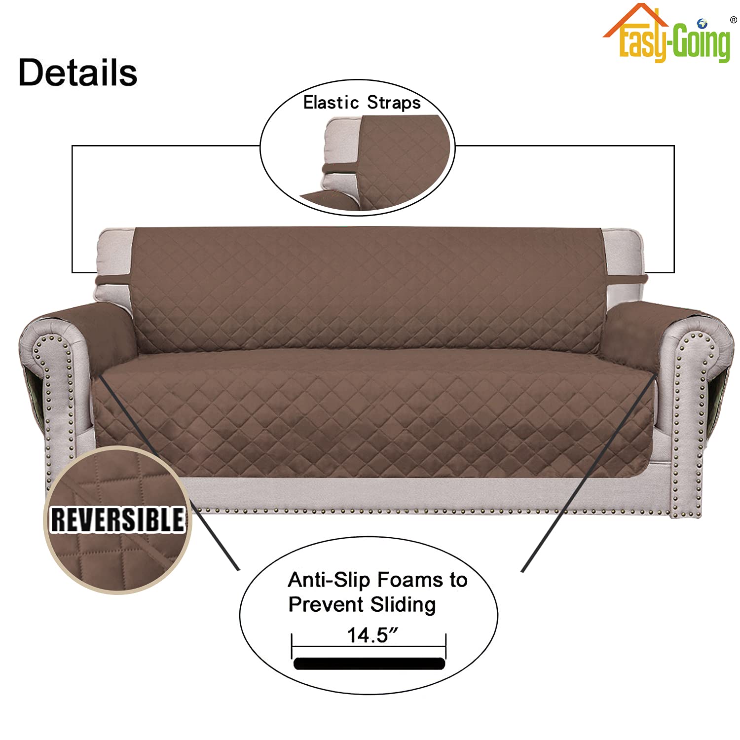 Easy-Going foam pipes attached to sofa grooves keep cover securely in place