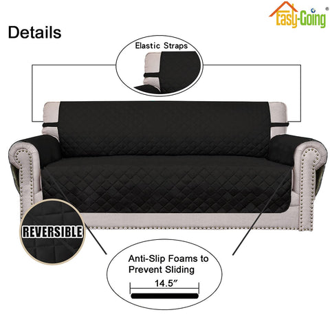 Easy-Going foam pipes securing the cover to sofa grooves for a stable look.