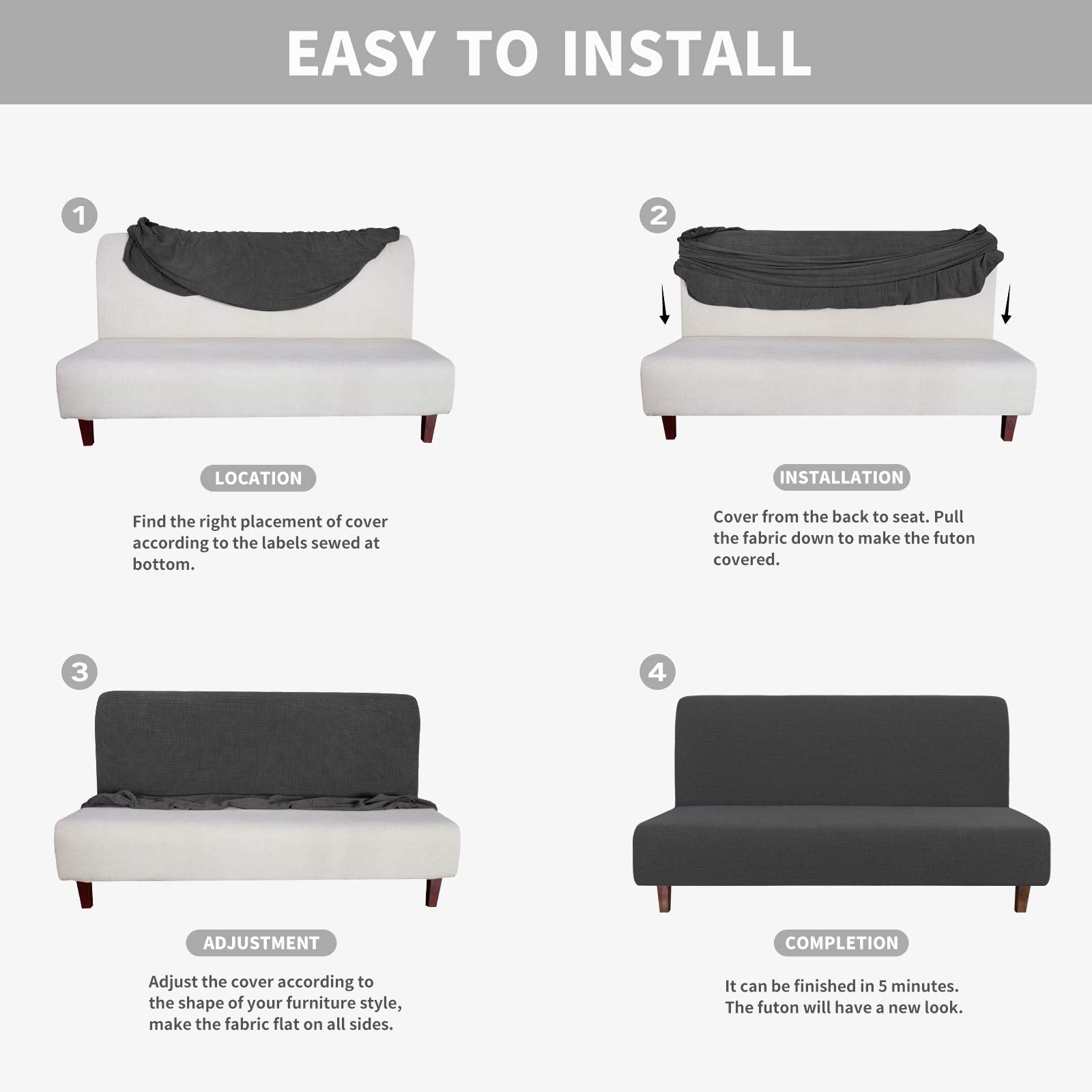 Easy-Going dog and cat friendly futon cover guards furniture