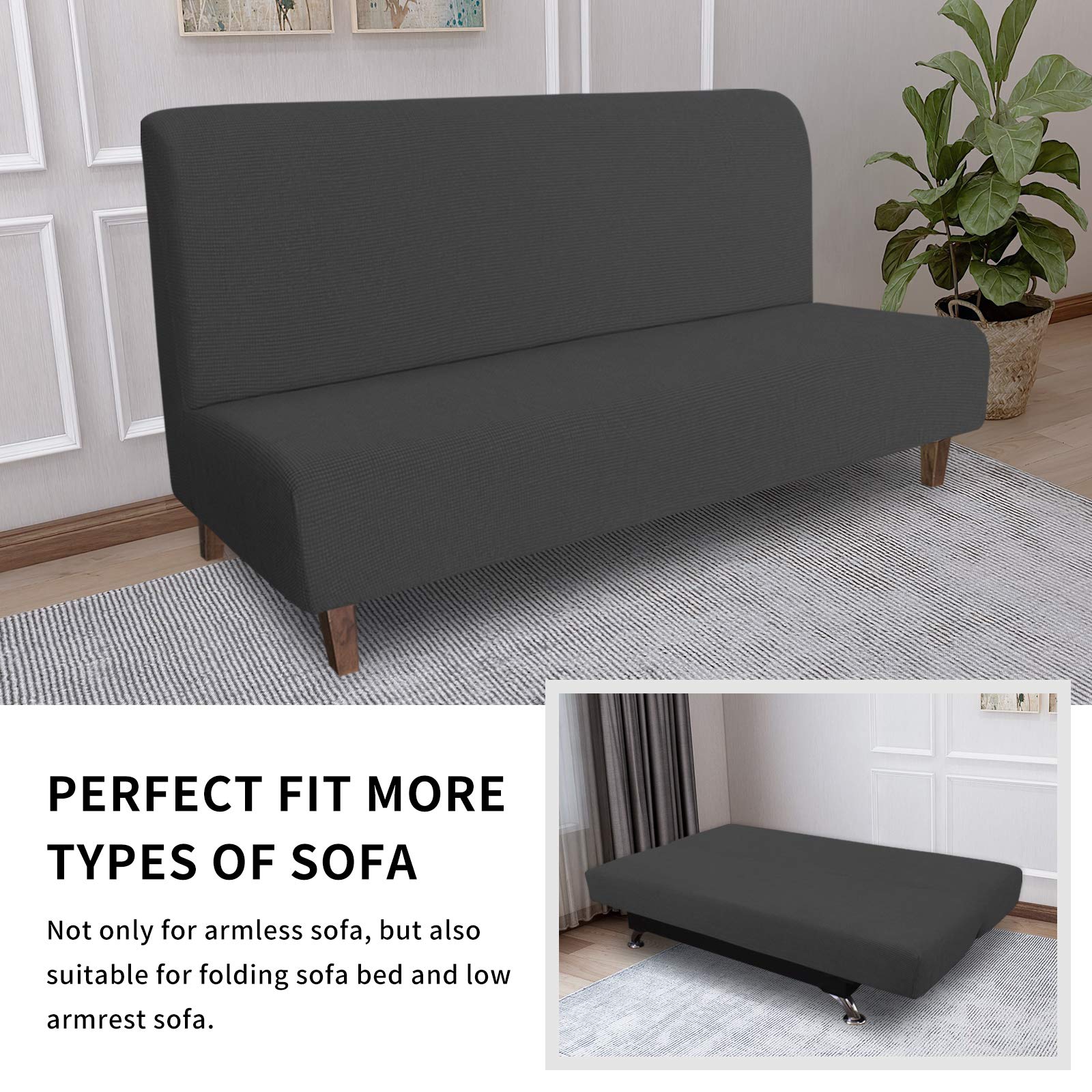Easy-Going stretch jacquard futon cover with a snug, flexible fit