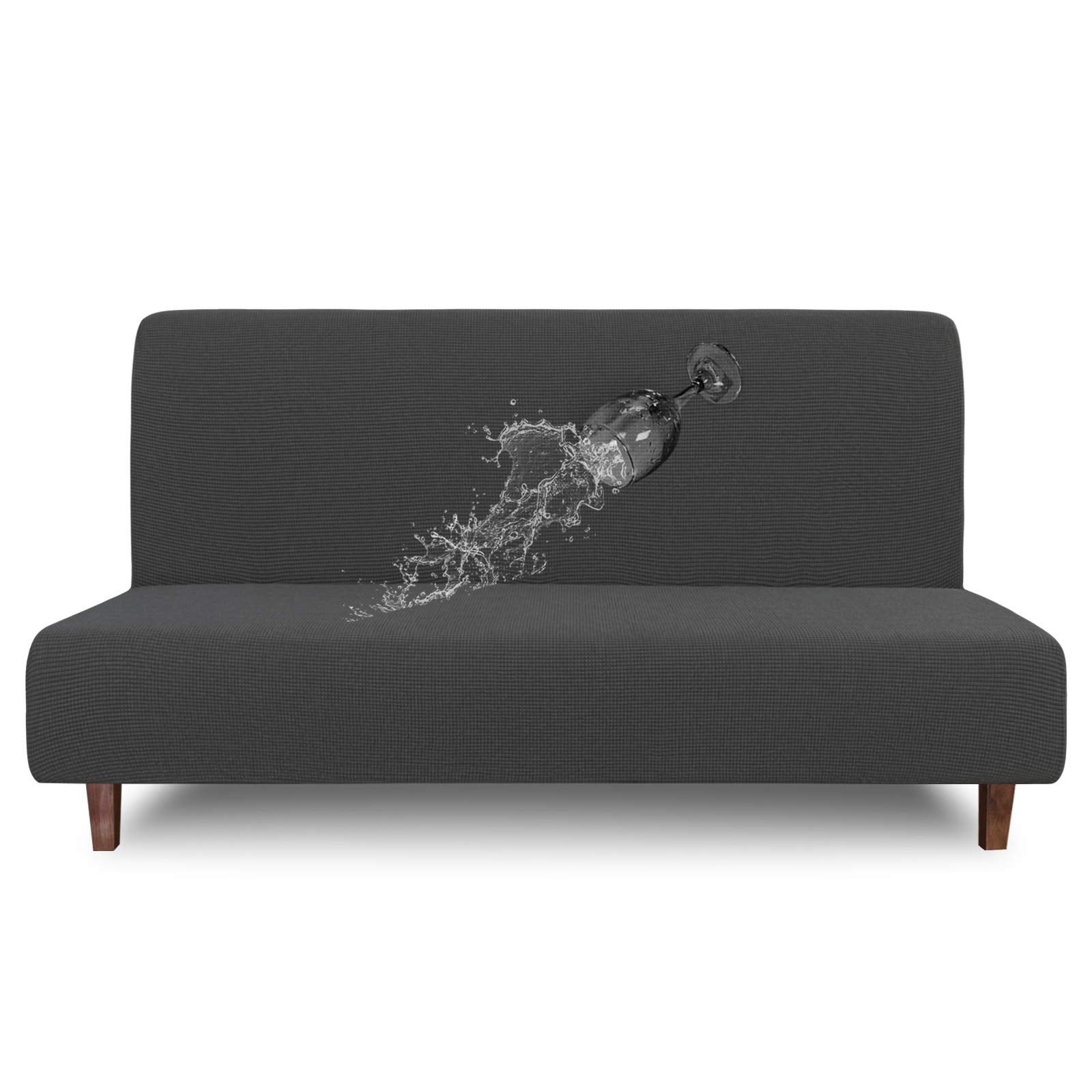 Easy-Going futon cover shows waterproof top fabric to protect against spills