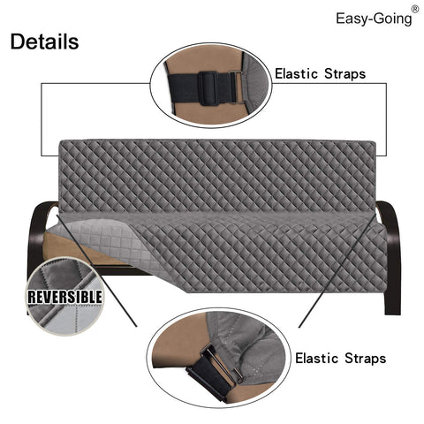 Easy-Going reversible sofa cover offers gray and light gray color options.