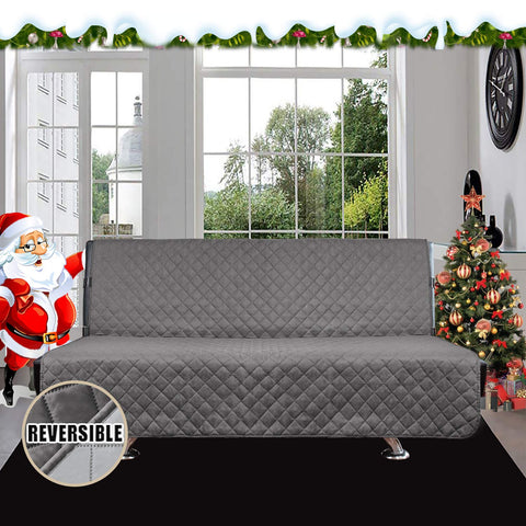 Easy-Going futon cover shows water resistant fabric for spill defense.