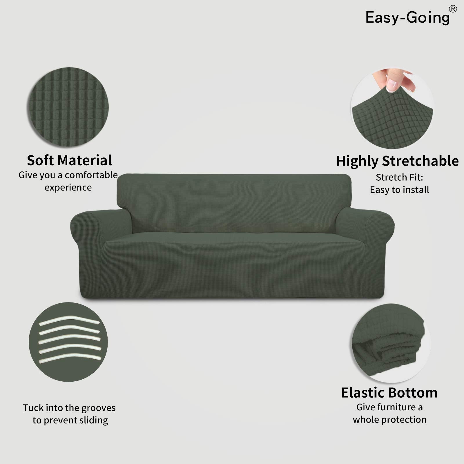 Easy-Going jacquard fabric texture highlighting durable stretch and smooth surface.