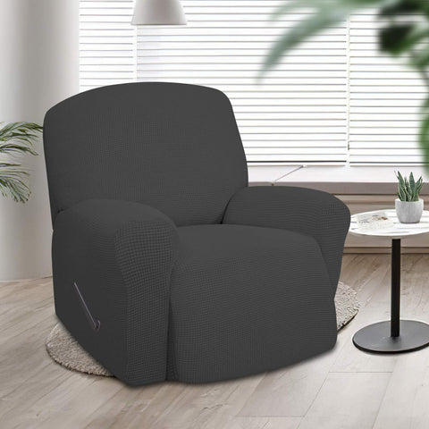 Easy-Going jacquard slipcover with soft texture enhances recliner comfort.