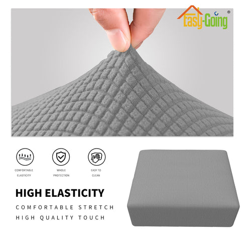 Easy-Going ottoman cover installs quickly, updating your decor in minutes.