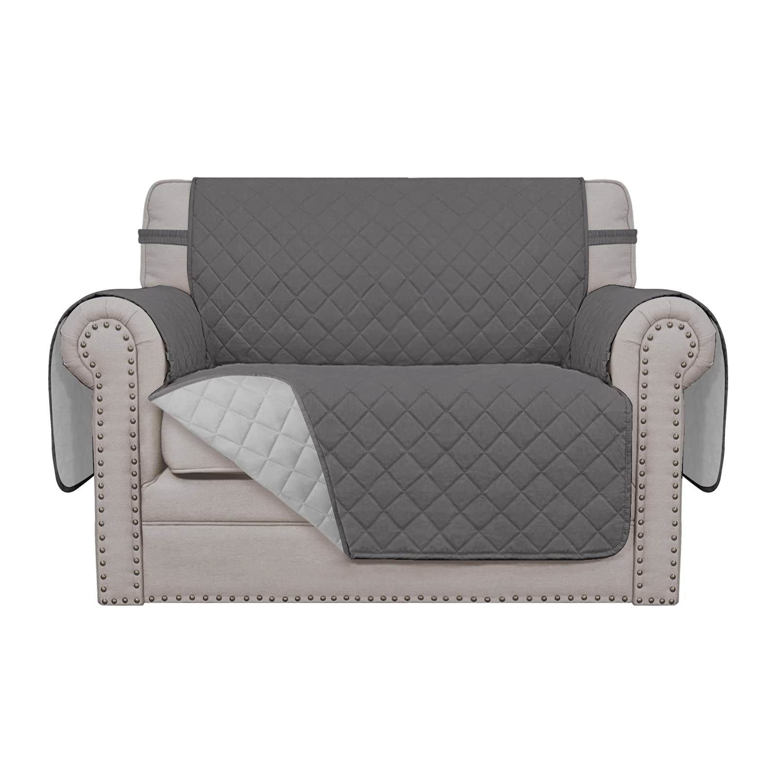 Easy-Going oversized chair slipcover with water resistance protects your furniture.