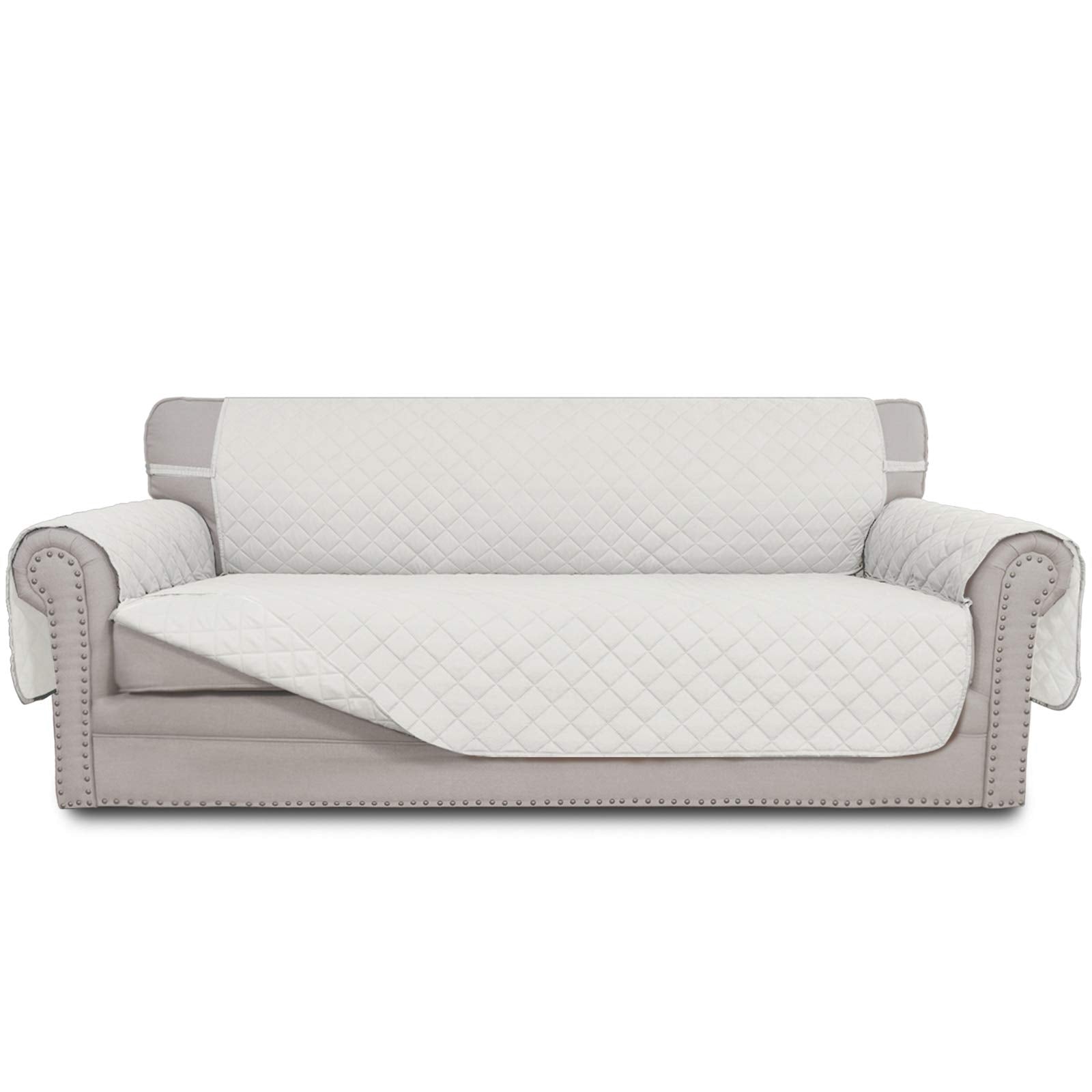 Easy-Going 4-Seater slipcover in water-resistant quilted fabric protects sofas from spills.
