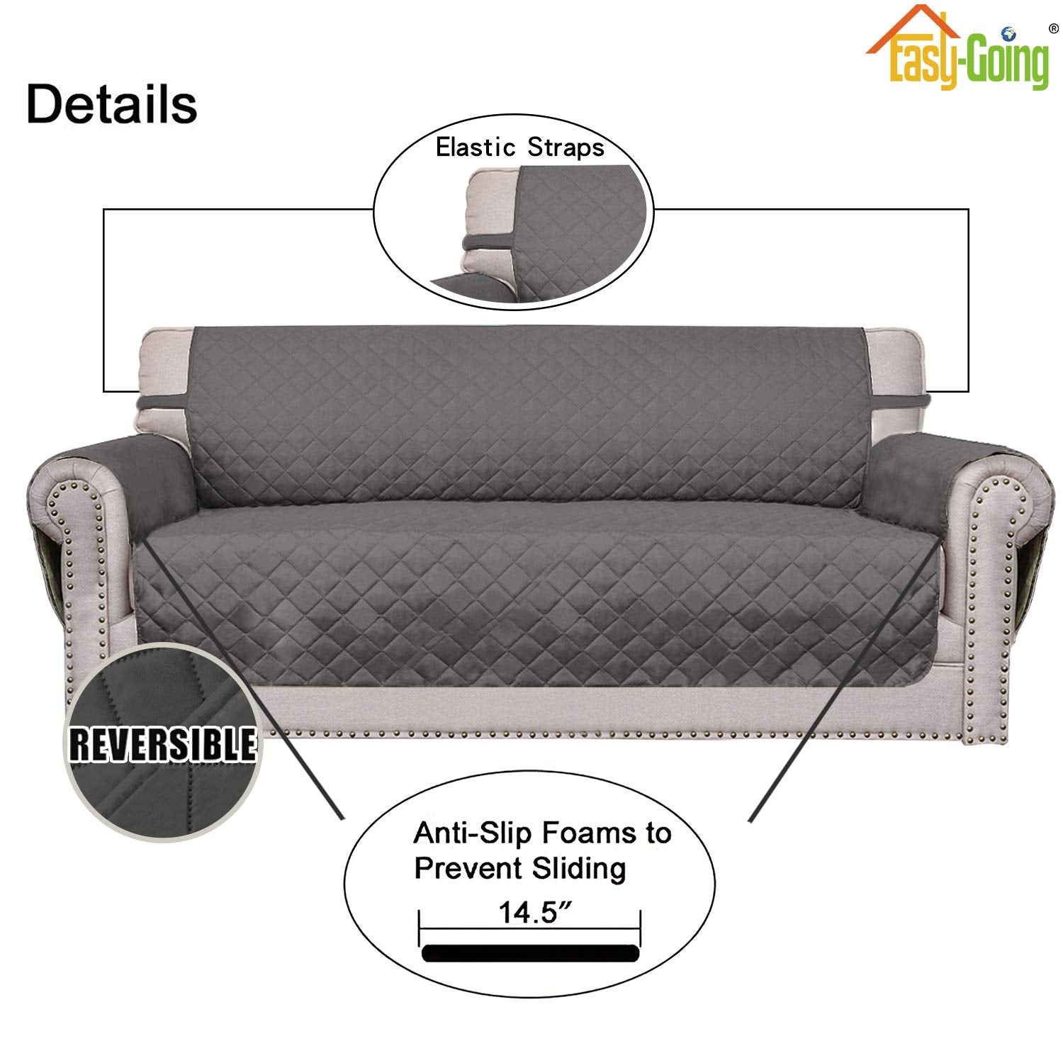 Easy-Going quilted 3-layer fabric provides soft, durable comfort.