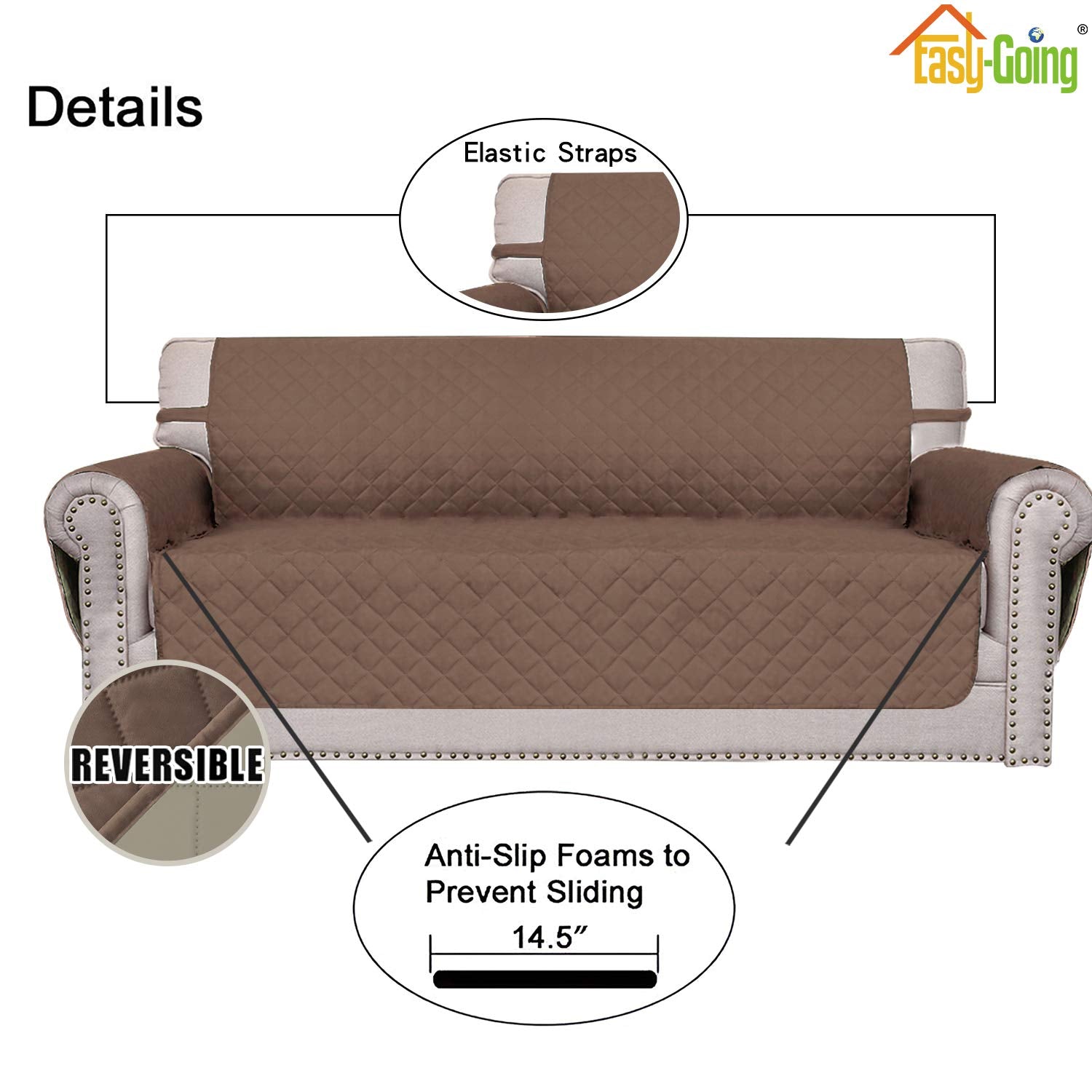 Easy-Going quilted microfiber close-up shows soft feel and durable surface for daily use