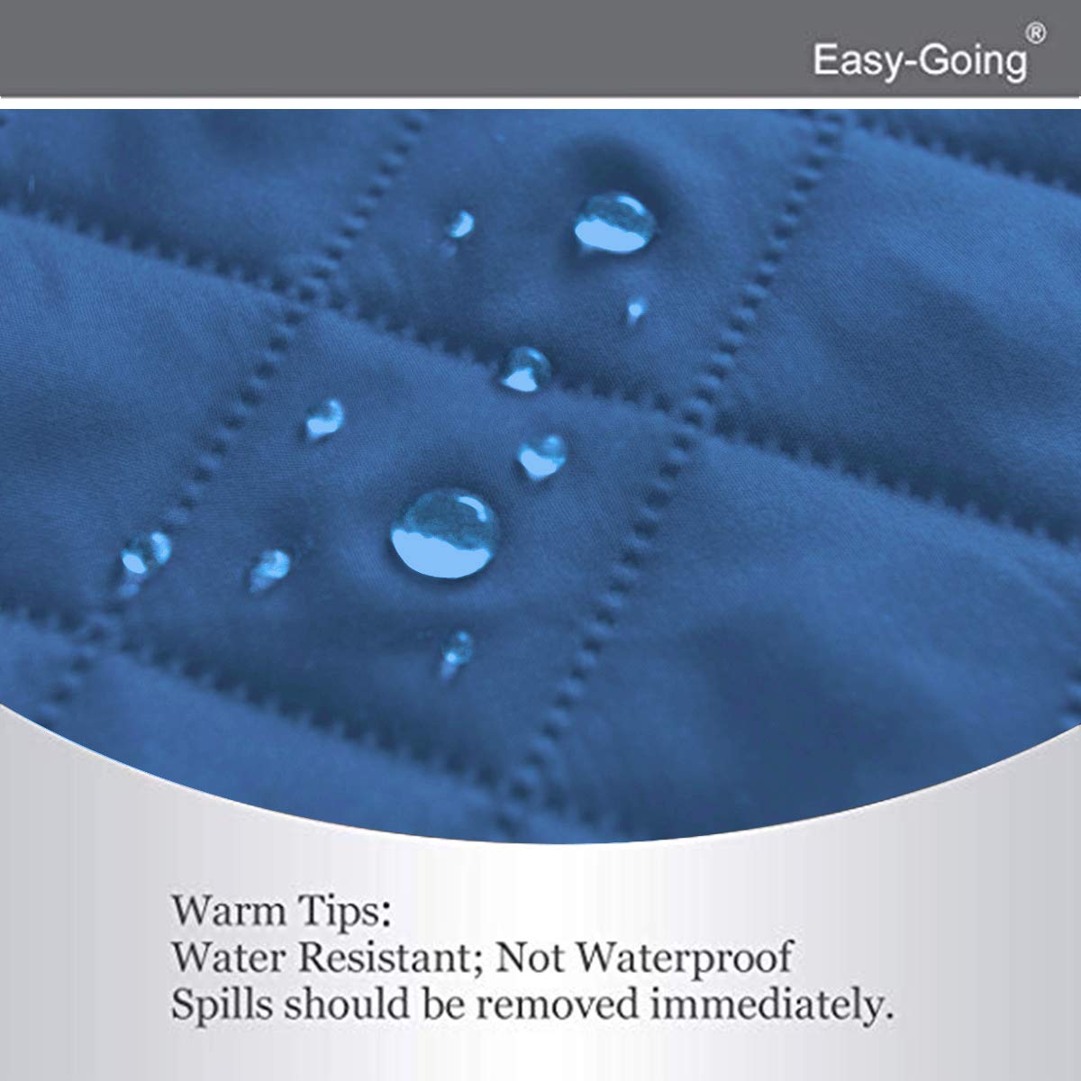 Close-up of Easy-Going quilted microfiber fabric showing soft texture and durability.