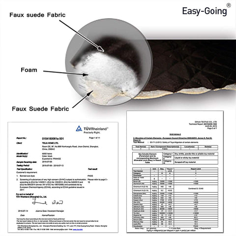 Easy-Going quilted microfiber adds a soft, durable feel.