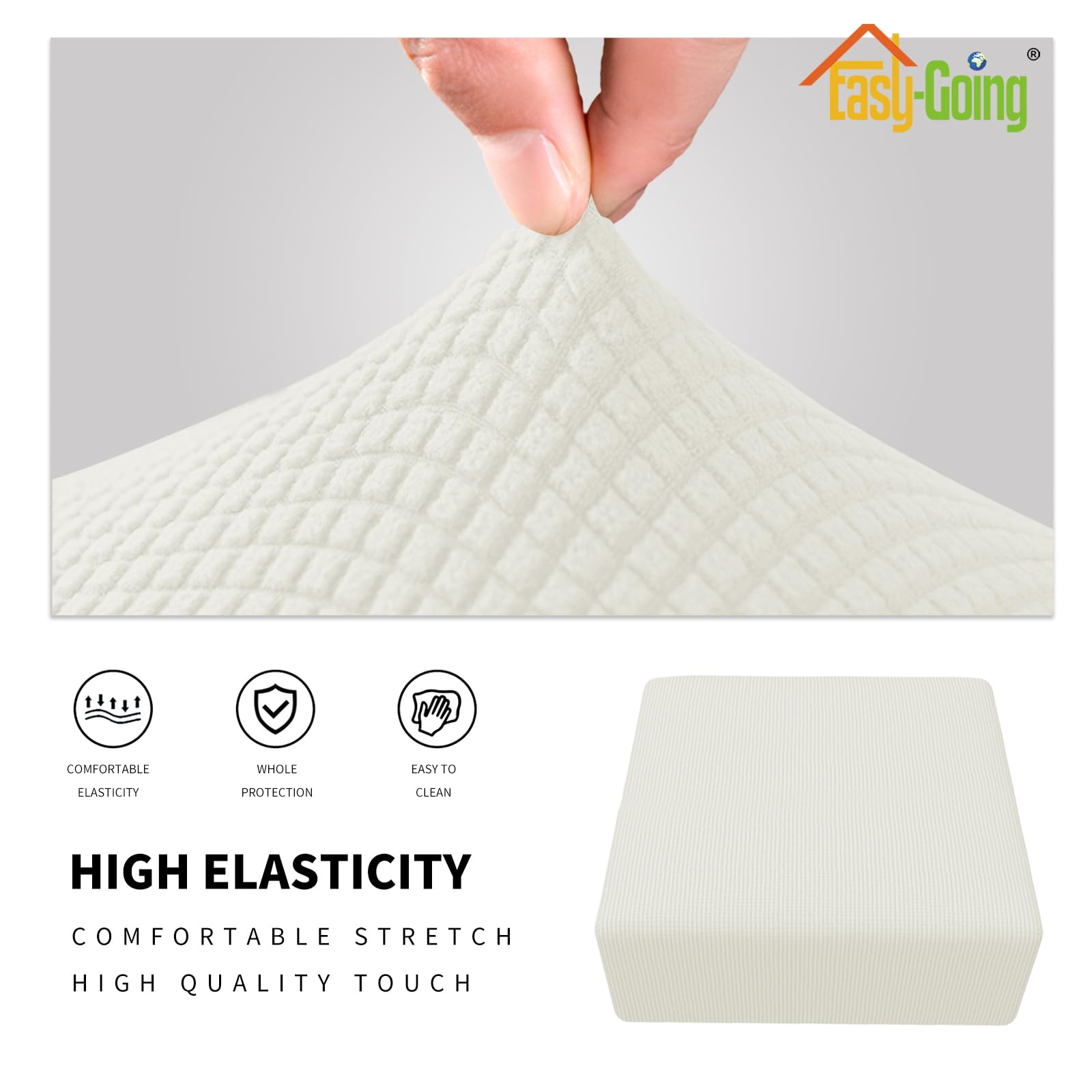 Easy-Going rectangle storage stool protector keeps spills and stains at bay.