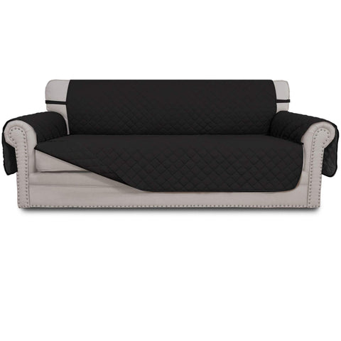 Easy-Going reversible couch cover on a sofa showing a secure 3-cushion fit and style.