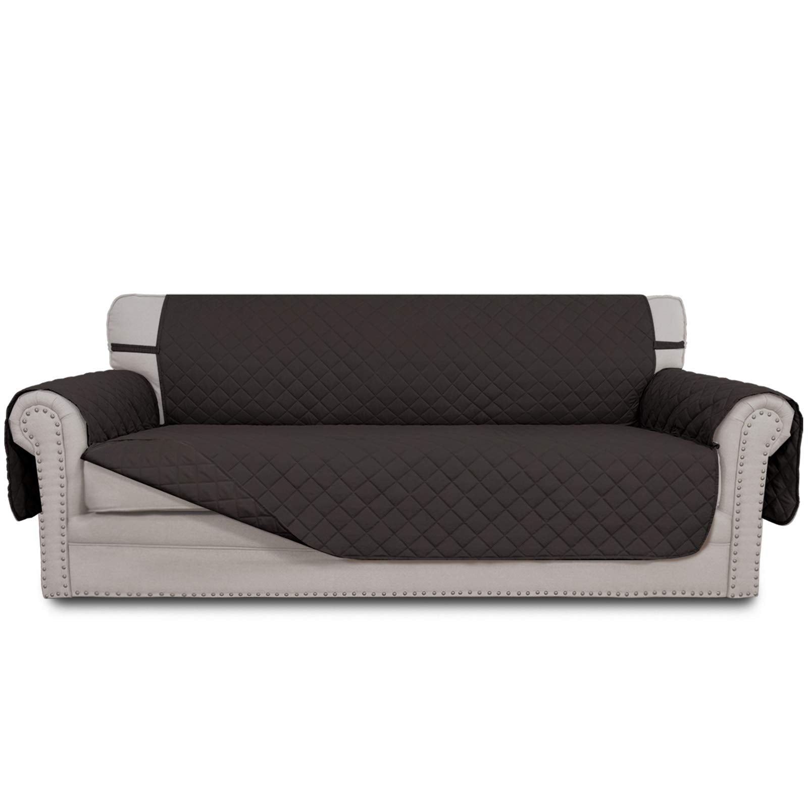 Easy-Going reversible couch cover on a 3-cushion sofa for flexible styling and protection.