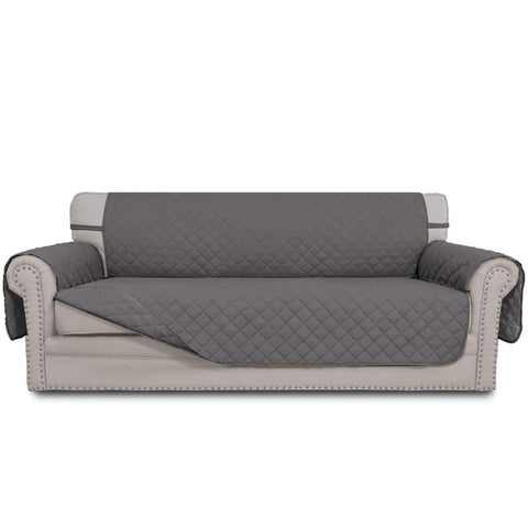 Easy-Going reversible couch cover on a 3-cushion sofa protects upholstery.