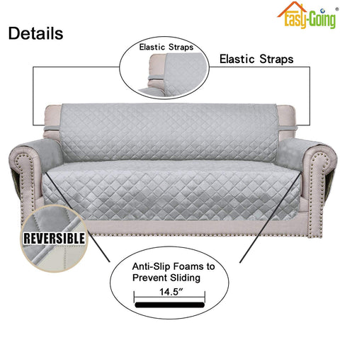 Easy-Going couch cover with elastic back for a snug sofa fit.