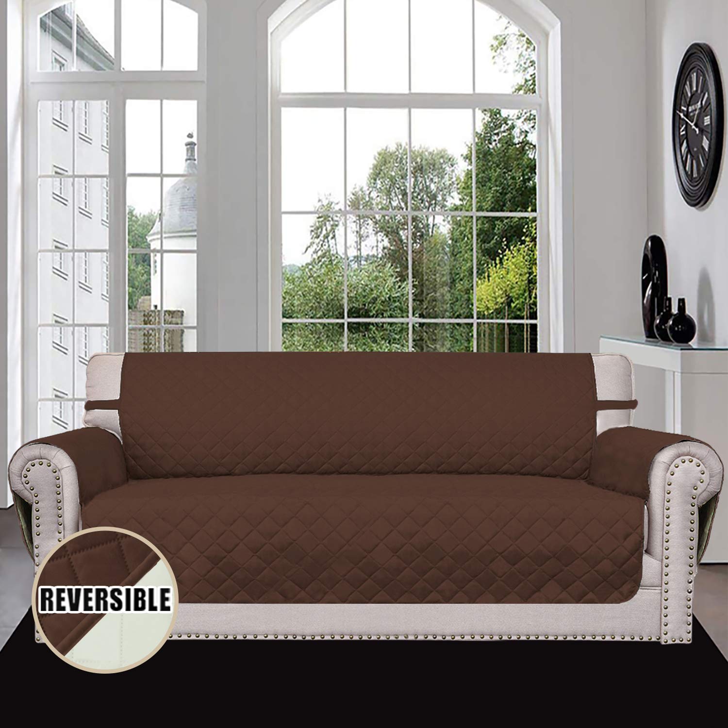 Easy-Going couch cover water resistant fabric protects furniture from spills