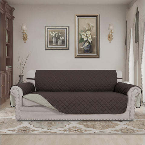 Easy-Going reversible oversized couch cover chocolate beige color options show two-tone style