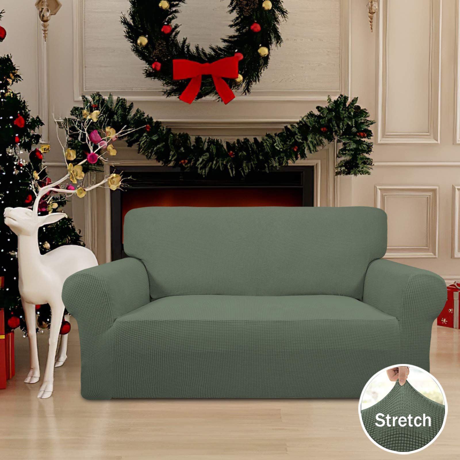 Easy-Going slipcover shows elastic bottom for a snug, secure fit