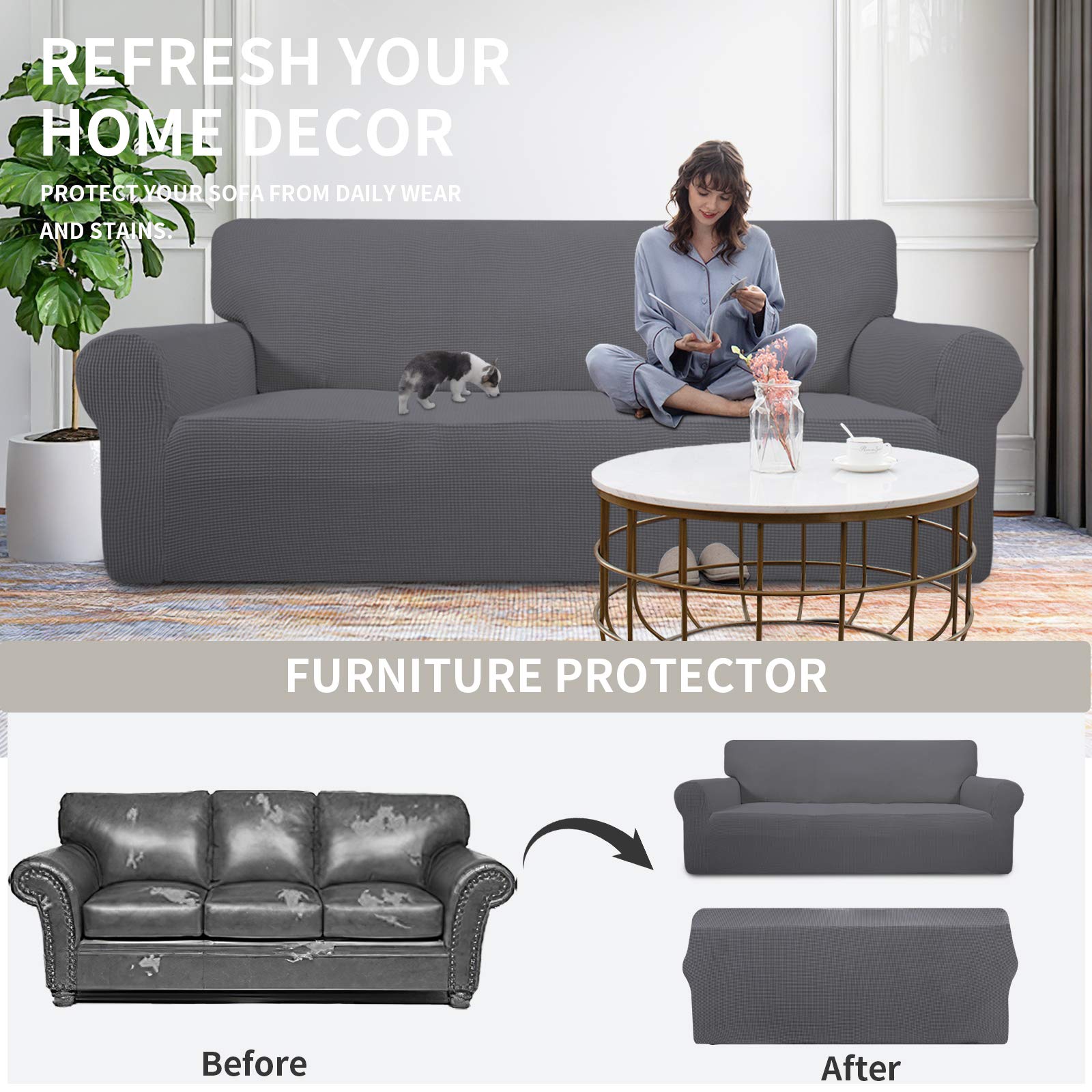 Easy-Going Slipcover uses elastic bottom for a secure, wrinkle-free fit.