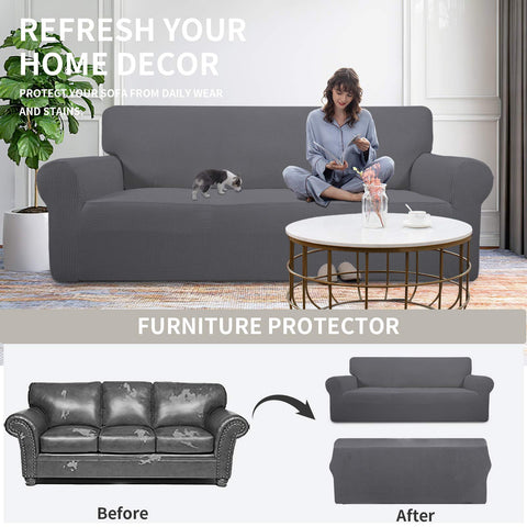 Easy-Going Slipcover uses elastic bottom for a secure, wrinkle-free fit.