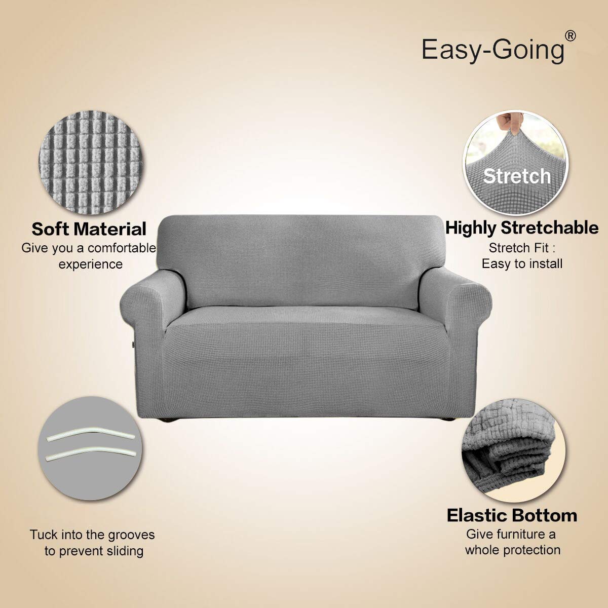 Easy-Going slipcover includes a measurement guide to help you choose the right fit.