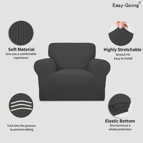 Easy-Going slipcover features non-slip foam anchors for stable placement on chairs.