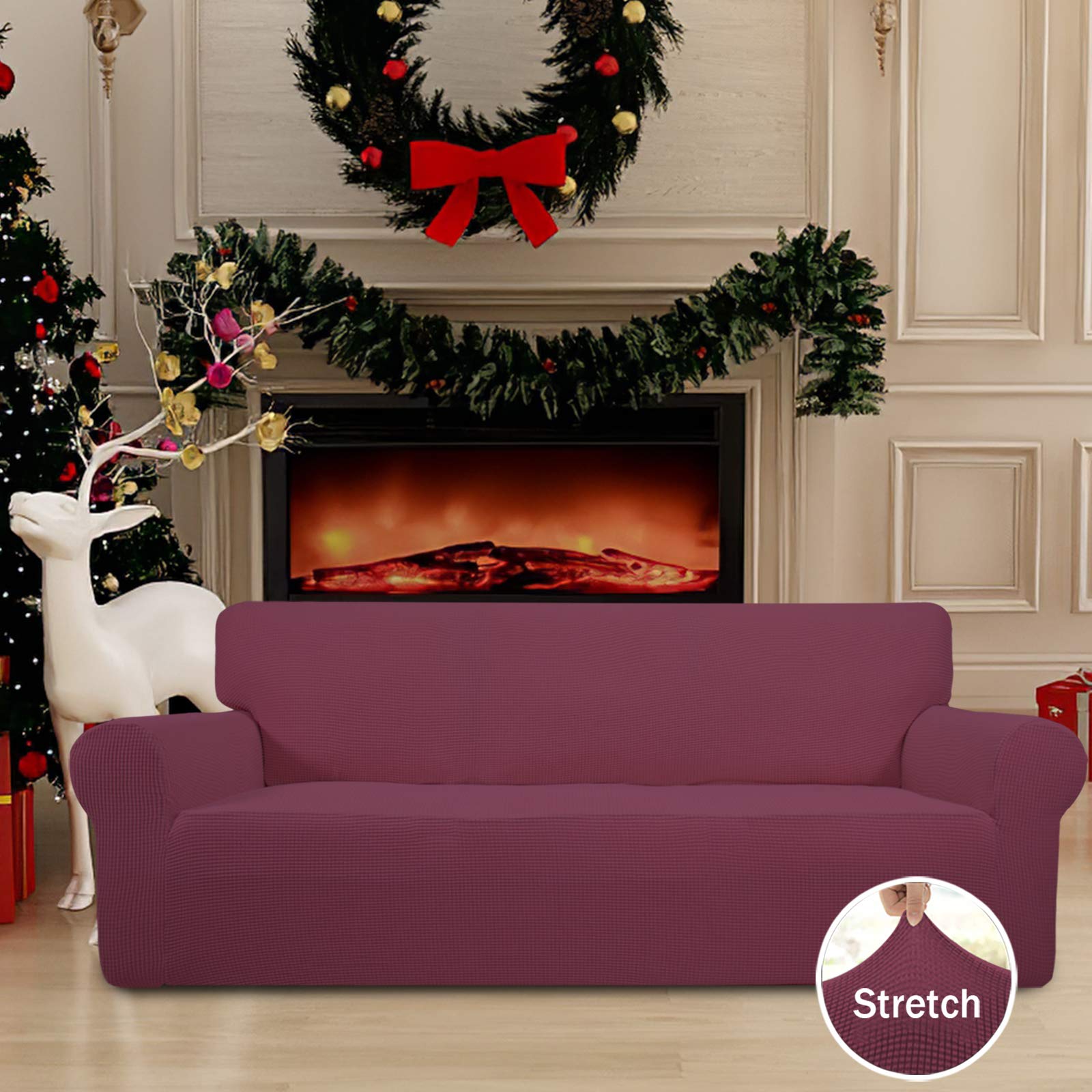 Easy-Going slipcover in soft jacquard fabric adds comfort and texture.
