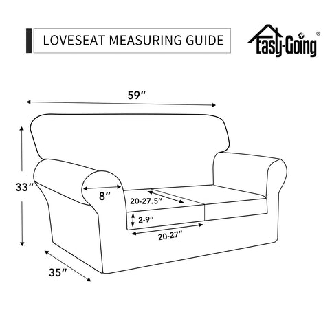 Easy-Going sofa cover installation guide demonstrates quick fit.