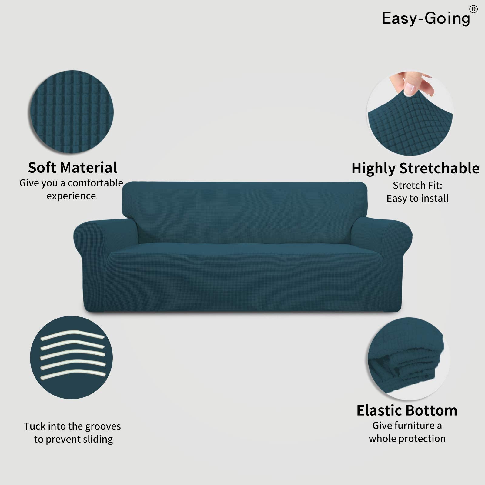 Easy-Going soft jacquard fabric provides comfortable seating with textured feel.