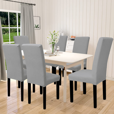 Easy-Going stretch jacquard slipcover fits high-back Parson chairs with wrinkle resistance