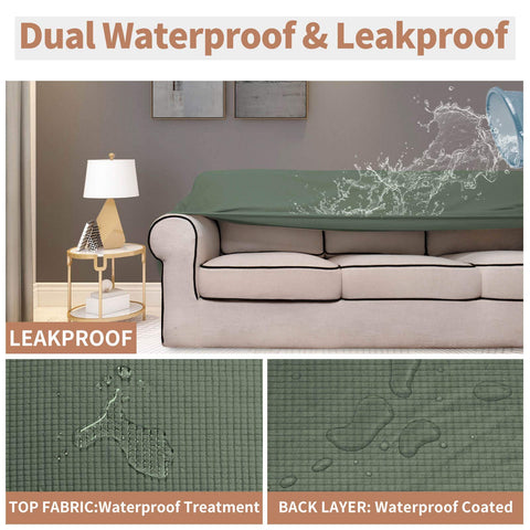 Easy-Going stretch jacquard slipcover adds flexible, stylish protection.