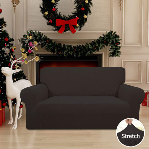 Easy-Going Stretch Loveseat Slipcover elastic bottom keeps it securely in place