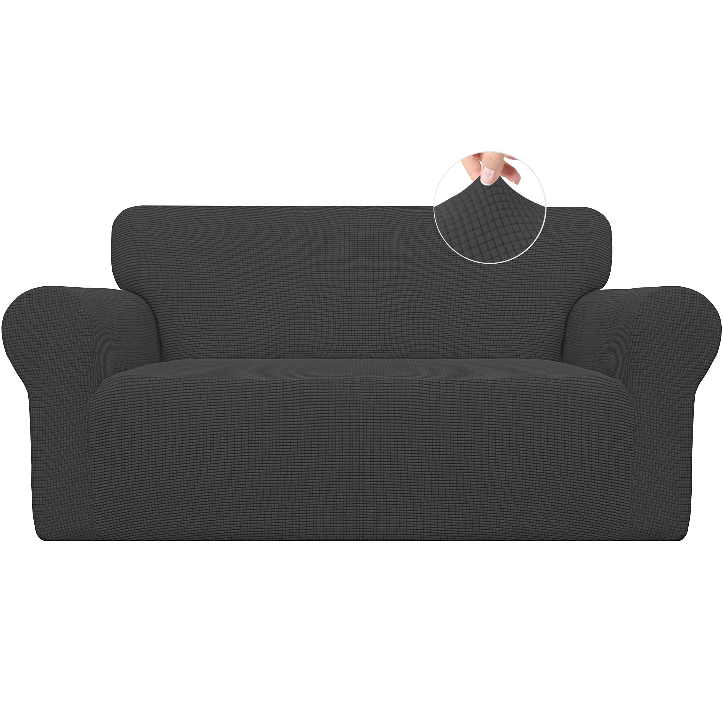 Easy-Going Stretch Loveseat Slipcover fabric texture for a soft, cozy seating experience.