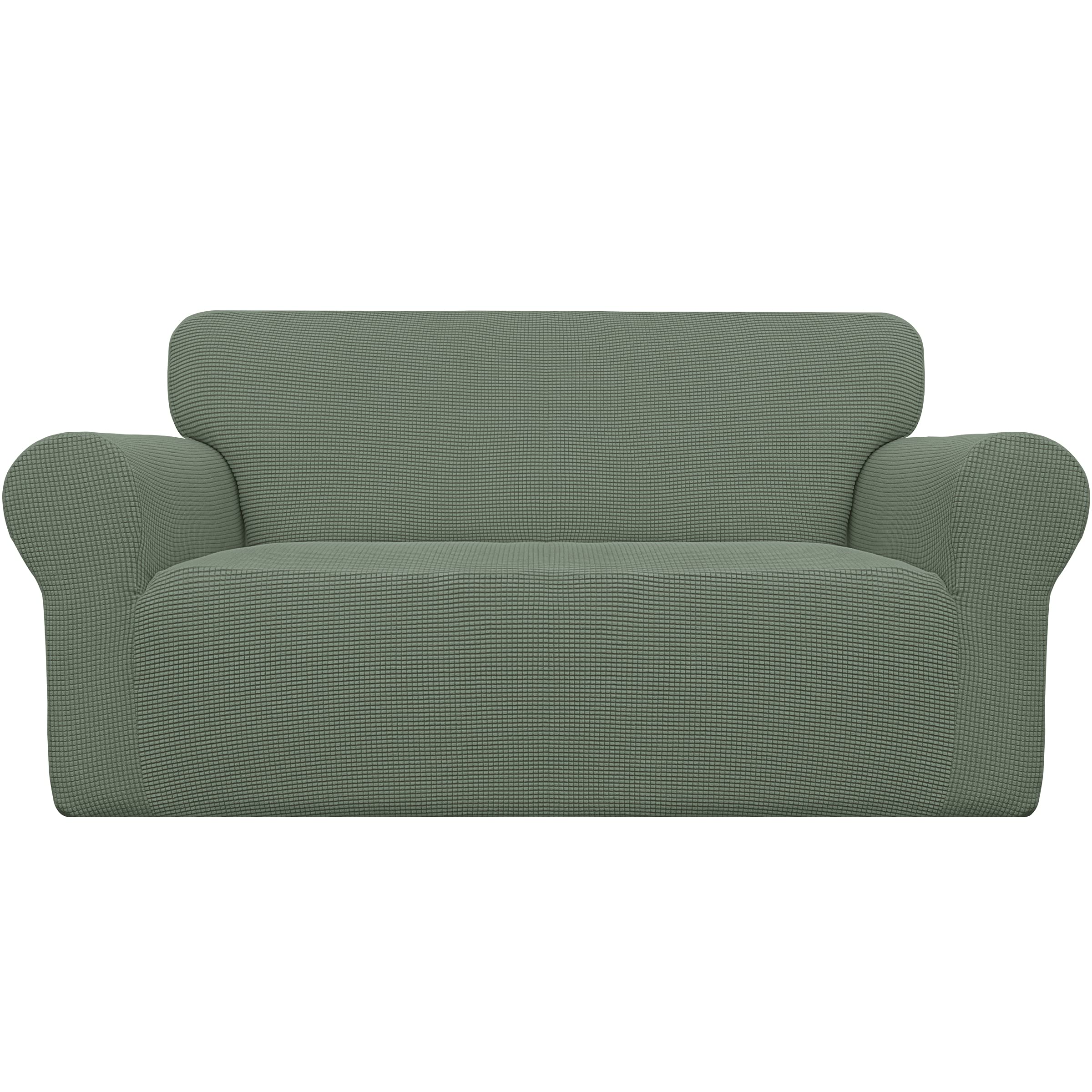 Easy-Going stretch loveseat slipcover in soft fabric for a refreshed living room